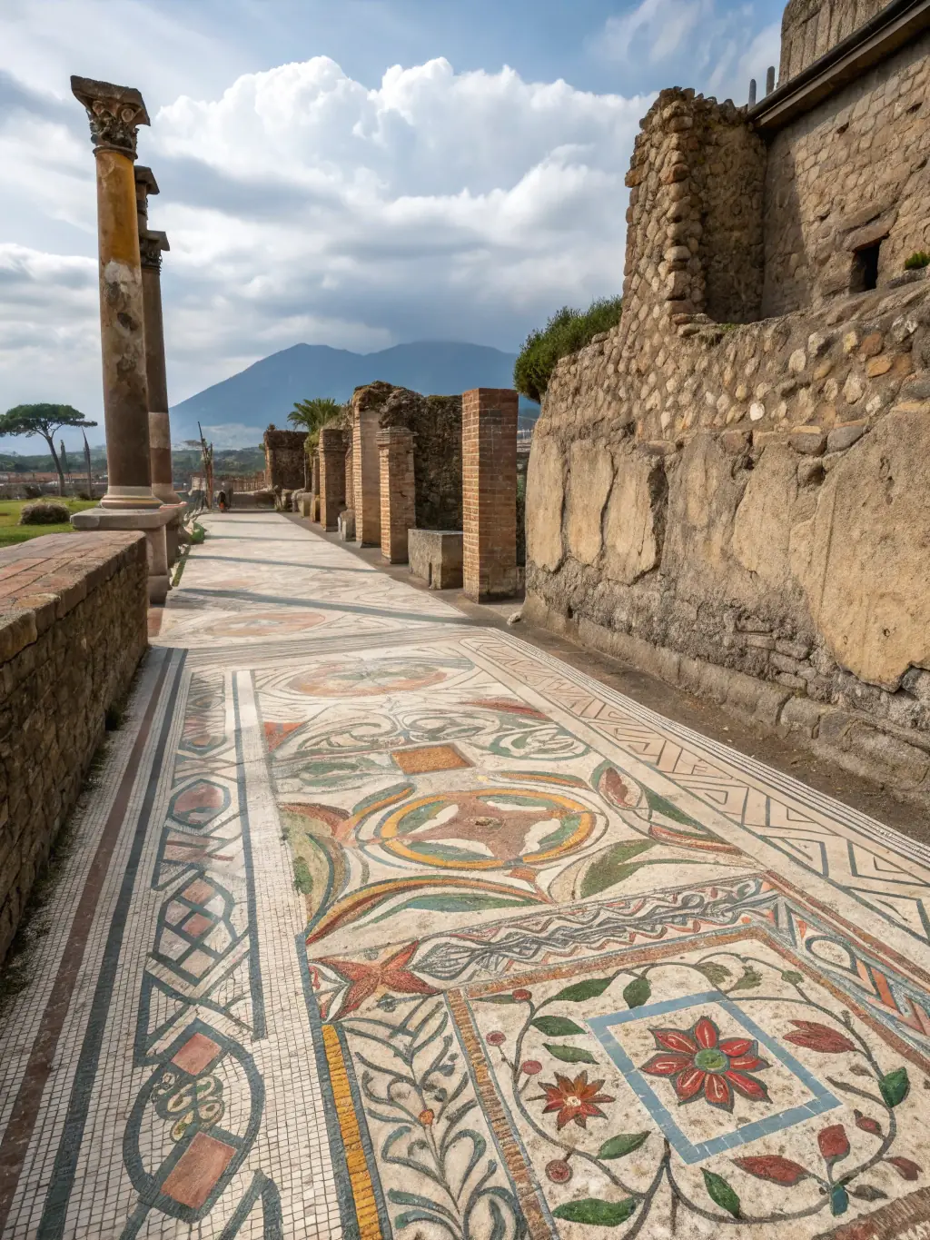 A photograph depicting archaeologists carefully excavating a Roman-era mosaic floor in southern Gaul, showcasing the meticulous work involved in uncovering historical artifacts.